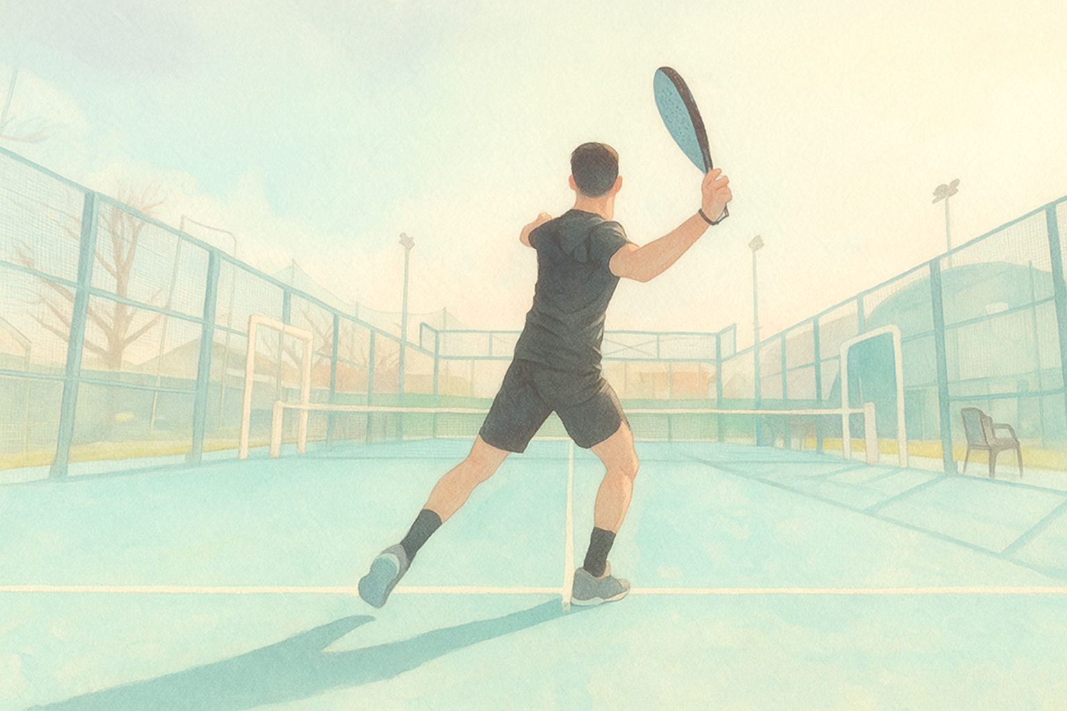 Modern padel court prepared for tournament play